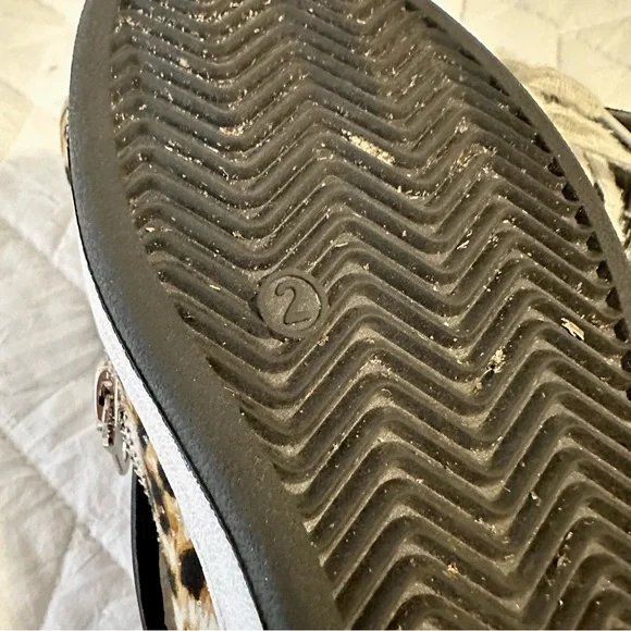 Girls Vintage Havana Black and Leopard Kids Sneakers - Picture 14 of 16